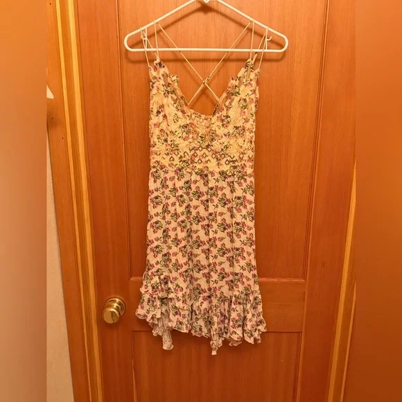 FREE PEOPLE WOMEN'S ADELLA FLORAL PRINT SLEEVELESS SLIP MINI DRESS - Picture 4 of 11